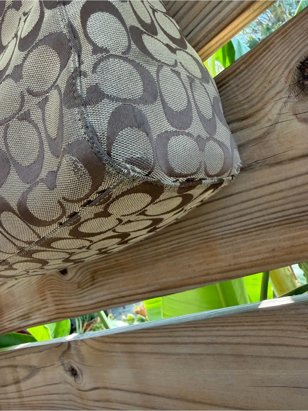 Coach Khaki/Brown Signature Hobo Shoulder Bag